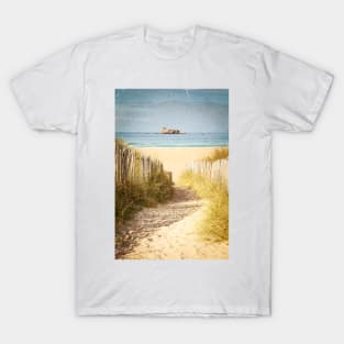 Vintage Beach Landscape Postcard T-Shirt